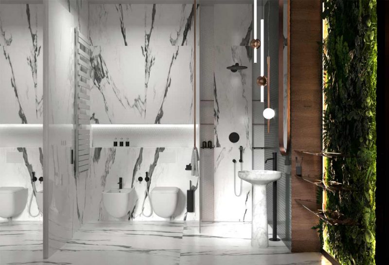 Частный дизайнер интерьера предлагает идеи дизайна совмещенного санузла в ванной комнате, Киев - архитектурно дизайнерское бюро