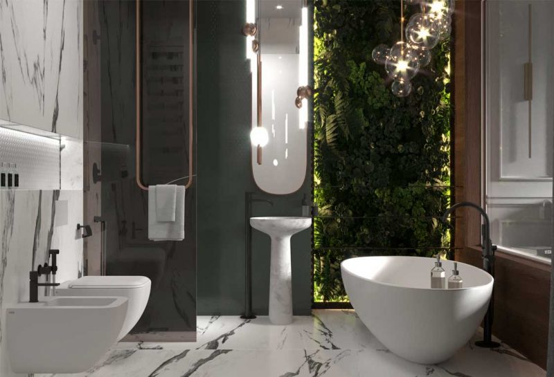 Заказать проект квартиры у профессионального дизайнера с современной ванной – обращайтесь в Архилюкс, Киев - архитектурно дизайнерское бюро